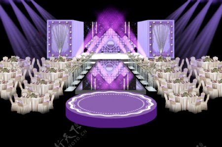 创意紫色婚礼舞台