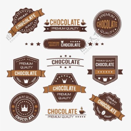 巧克力标签矢量素材下载