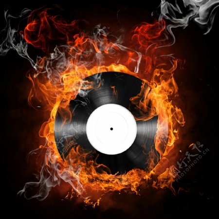 燃烧的DJ光盘图片