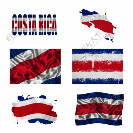 哥斯达黎加国旗地图