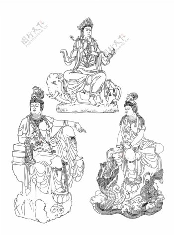佛教元素线稿图片素材193