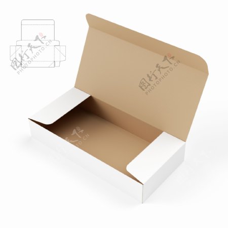 产品包装盒与平面图