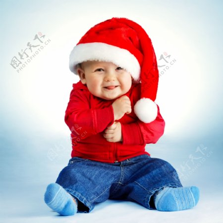 可爱圣诞宝宝摄影图片