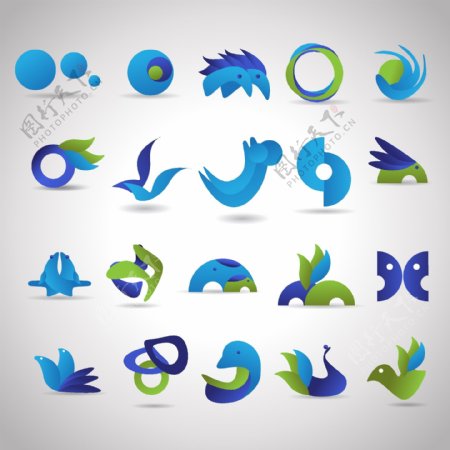 卡通动物logo图形