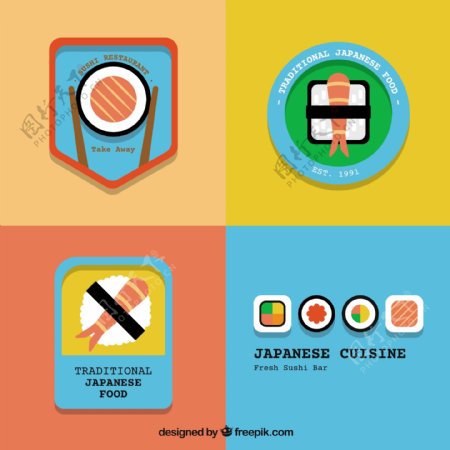 平面设计中的传统日本食品标志