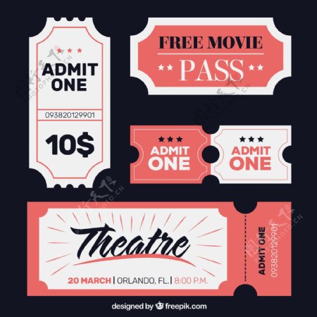 老式剧院和电影票