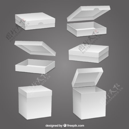 立体空白纸盒设计矢量素材