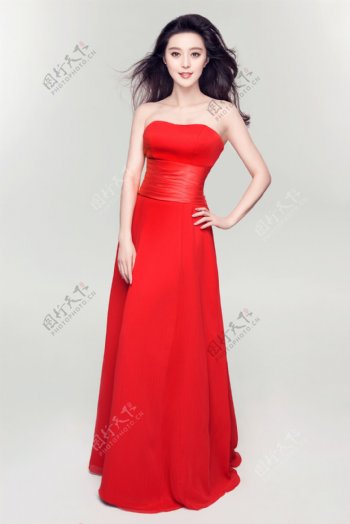 红裙美女范冰冰图片