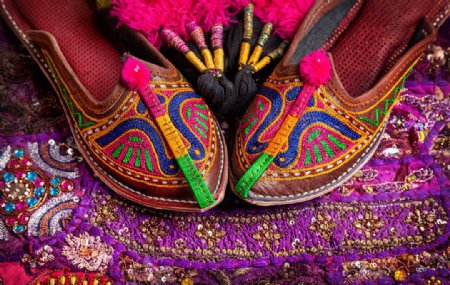 印度新娘的鞋子图片