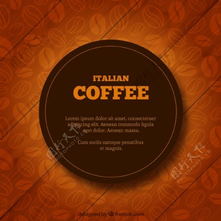 意大利咖啡标签背景