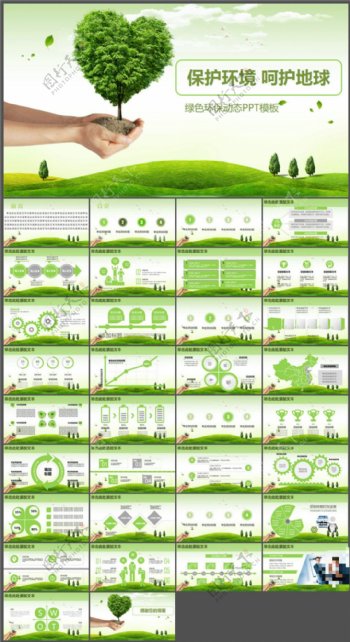 精品绿色环保环境保护PPT模板