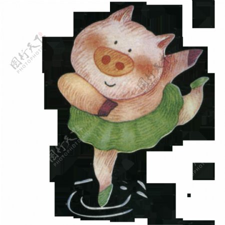 唯美创意猪猪绘画素材