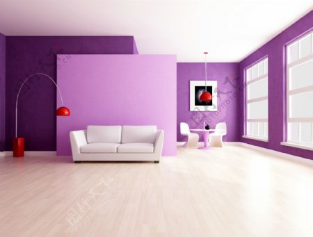 紫色室内装潢设计