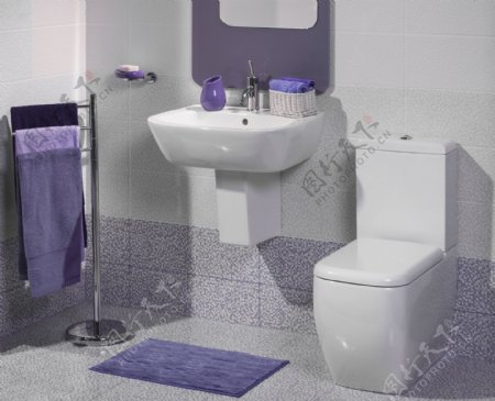 紫色风格浴室装修设计图片
