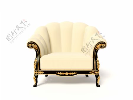 乳白色欧式沙发椅图片