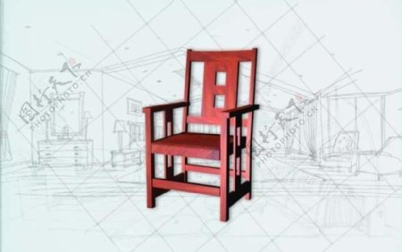 国际主义家具椅子0303D模型
