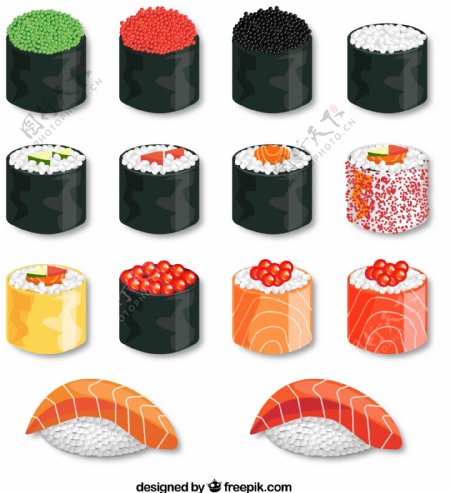 美味日本寿司矢量素材