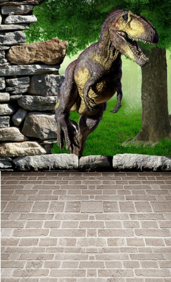 3D画恐龙装饰背景