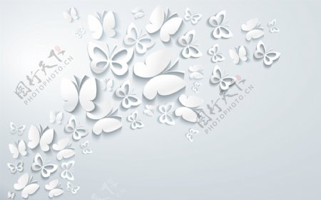 白色蝴蝶装饰素材
