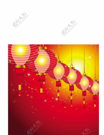 中国新年背景设计与灯笼