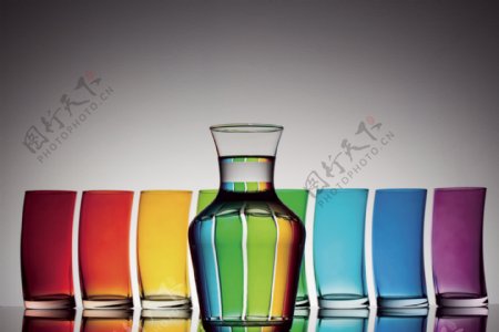 彩虹塑料杯图片