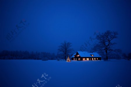 夜景的雪景摄影