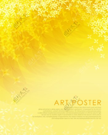 黄色小花底纹背景图案PSD分层素材