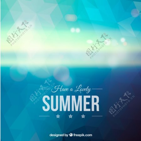 蓝色夏季模糊背景图片