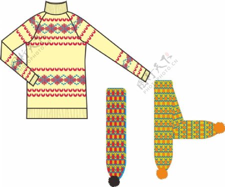 时尚高领毛衣设计毛线围巾设计