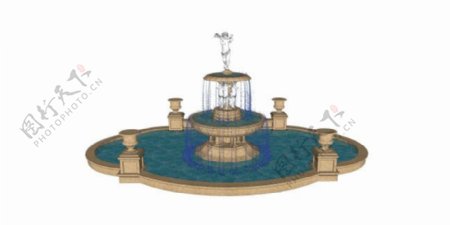 欧式喷泉效果图