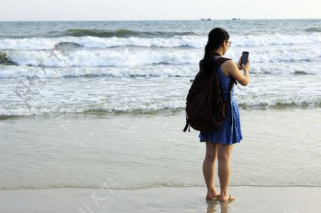 北海银滩旅游自拍图片