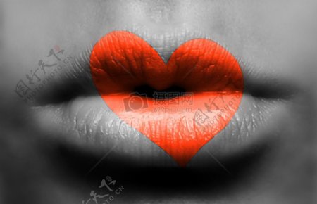嘴里心脏爱情感情吻浪漫