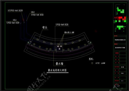 水池灯具平面图CAD景观图纸