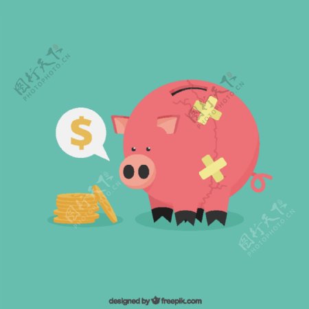 没有钱的小猪存钱罐