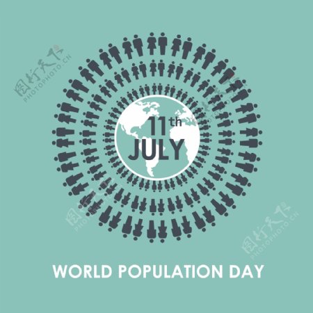 绿绿世界人口日背景