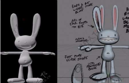 怪兔子3D打印模型
