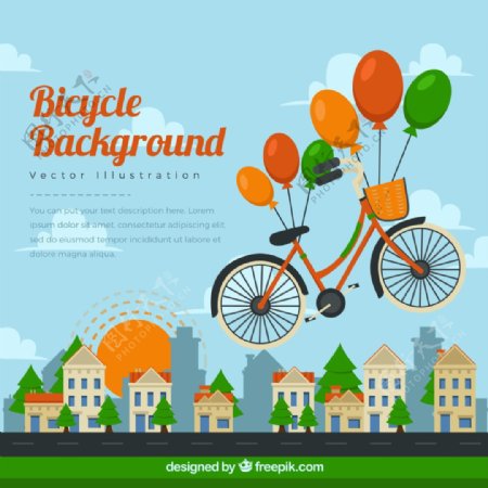 城市自行车背景素材