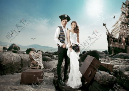 海盗主题婚纱摄影图片