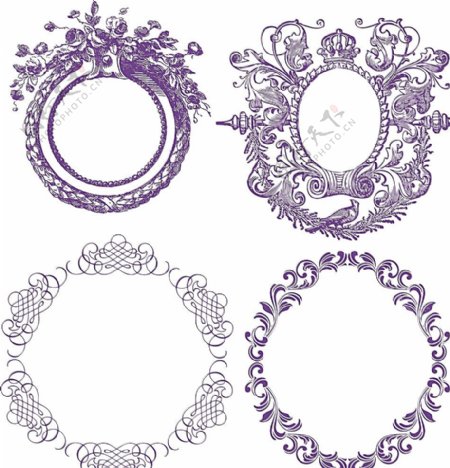 紫色圆形边框图片