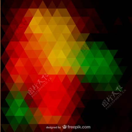 红色黄色和绿色的小三角形