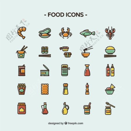 不同的食物图标