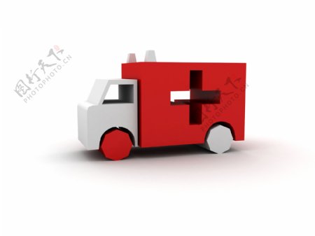 三维动画的救护车