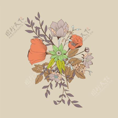 彩色花卉背景设计