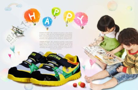 儿童运动鞋海报广告PSD素材