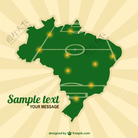 巴西地图足球场模板