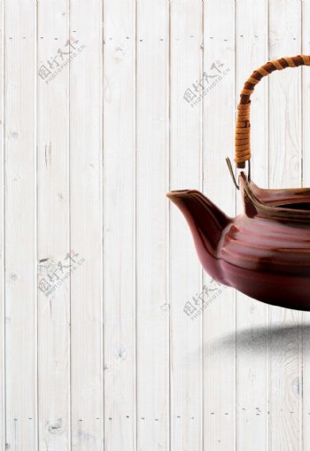简约茶艺茶壶背景
