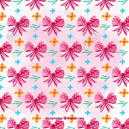 粉红色丝带和花卉装饰图案