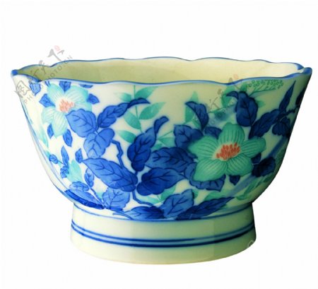 餐具荷叶边兰花瓷碗抠图格式