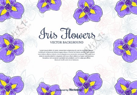 唯美紫色手绘花卉背景