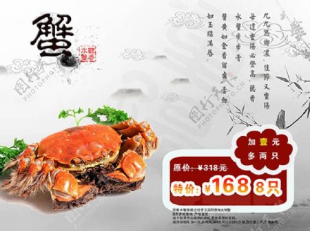 螃蟹宣传广告海报